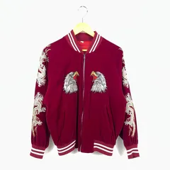 『入手困難』　ヤマコ　スカジャン　ベロア　鷹　和柄　日本地図　刺繍　黒×茶　3L 朧 おぼろ ヴィンテージ 鷹 刺繍 和柄 別珍 スカジャン 9043834