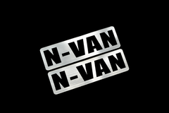 EE-915-2 N-VAN 銀黒 アクリル2層 ステッカー ホンダ Nバン 前期 後期 モデリスタ 2枚1セット