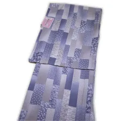 洗える仕立て上がり小紋（単衣：青紫系/古典柄/Ｌサイズ）日本製生地