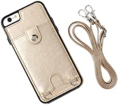 MocliL iPhone 6s / スマホショルダー ストラップ ケース 斜めがけ 首掛け 肩掛け カード収納 レディース メンズ 日本国内検品＆梱包 iP6s/6 ML0028( ゴールド,  iPhone 6s / 6)のサムネイル