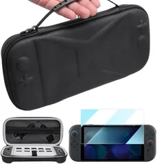 LIMSE Switch 2対応保護ケース＆ガラスフィルム1枚セット 耐衝撃＆防塵収納バッグ＋9H硬度液晶保護フィルム付き スイッチ2用アクセサリーセット 旅行・持ち運びに最適(ブラック)