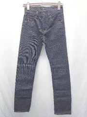 ◇ Θ ユニクロ セルビッジ ストレート ジーンズ デニム パンツ サイズ24 ネイビー レディース E  【1410230007622】