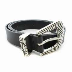 ハレ HARE レザーウエスタンベルト シルバー金具 黒 ブラック /BL 0927のサムネイル