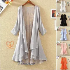 ロングカーディガン レディース レース UVカット 紫外線対策 冷房対策 フ薄手上着 夏 リゾート おしゃれ 前開き 羽織り 大きいサイズ シフォン  vii3w125259