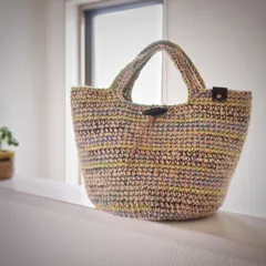 引き揃え麻ひもバッグ②   ハンドメイド かごバッグ