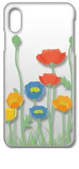 【新品未使用】iPhone XS Max アイフォンテンエスマックス クリア ハードケース ( ポピー ) カラフル 花柄 フラワー つぼみ cl-iphonexsmax-104