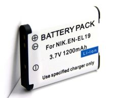 PSE認証 EN-EL19 ニコン Nikon バッテリー 1200mAh 充電池 電池 コンパクトデジカメ デジタルカメラ 互換品