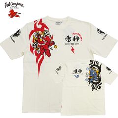 テッドマン 半袖Tシャツ 風神雷神 テッド トライバル TEDMAN 和洋折衷 Tシャツ エフ商会 TDSS-573 オフホワイト 新品