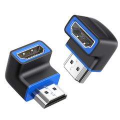 新品 Cable Matters HDMI L字 アダプタ 8K HDMI変換アダプター 90°角度変更 HDMI オス メス HDMI延長アダプタ 8K 60Hz / 4K 120Hz HDR対応 2個セット ブラック