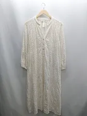 ◇ ⊇ ZARA ザラ レース ハイネック 長袖 ロング丈 ワンピース サイズＭ オフホワイト レディース E  【1502200004974】