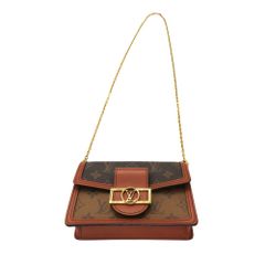 【中古】LOUIS VUITTON ルイヴィトン M68746 モノグラム リバース ポルトフォイユ ドーフィーヌ ショルダーバッグ クラッチバッグ チェーンショルダー レディース 小さめ ミニバッグ 斜め掛け A2502466【無料ギフトラッピング承ります】