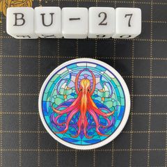 방수 스티커 문어 해양 생물 스테인드 글라스 풍 BU-27