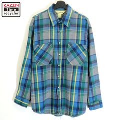 80s USA製 vintage STJOHN'SBAY チェック柄 ヘビーネル 長袖シャツ メンズ 表記XLサイズ