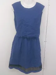 ◇ ◎ Simplicite シンプリシテェ レース 切替 ノースリーブ 膝丈 ワンピース 表記なし ブルー系 ブラック レディース  【中古】 【1206240002272】