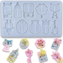 【在庫処分】MAEXUS レジン シリコンモールド 流砂型 レジン セット モールド uvレジン 型 キーホルダー パーツ ペンダント アクセサリー DIY手作り 初心者 アクセサリー 装飾 粘土 シリコン型 アクセサリーに最適