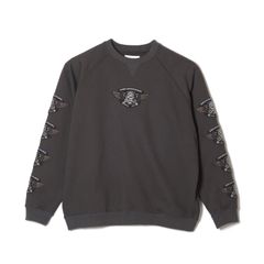 JESUS SKULL Embroidery Crew neck GRAY クルーネック スウェット トレーナー グレー