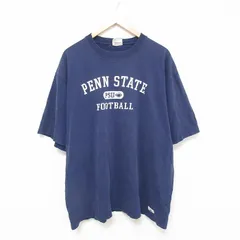 XL/古着 半袖 ビンテージ Tシャツ メンズ 00s フットボール 大きいサイズ コットン クルーネック 紺 ネイビー 25jun20 中古