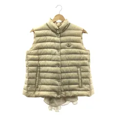 MONCLER / モンクレール | × sacai / サカイ SHOKO / バックフリル ドッキング ワッペンロゴ ダウンベスト | 1 | ベージュ系 | レディース