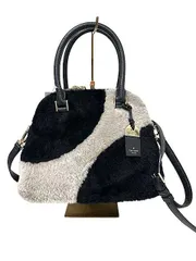 【中古】kate spade ケイトスペード　バッグ　２WAYバッグ　フェイクファー　秋冬　ブラック　本革＿s11＿セルモアから出品＿s-0262-r11