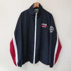 (^w^)b FILA フィラ ウィンドブレーカー ジャケット 羽織り トラックジャケット ジップアップ フルジップ メッシュ ロゴ刺繍 スポーツ トレーニング 運動 ウォーキング ランニング タウンユース シンプル カジュアル ネイビー メンズ サイズM
