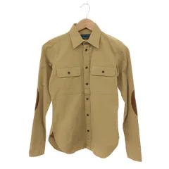 RALPH LAUREN ラルフローレン エルボーレザーパッチ 長袖 シャツ サイズ:S  ベージュ  メンズ 　241011009754