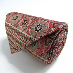 ダーバン ブランドネクタイ 総柄 ドット 小紋柄 幾何学模様 シルク PO メンズ レッド Durban 【中古】