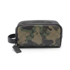 コーチ COACH セカンドバッグ クラッチバッグ スモール シグネチャー カモ CM034 グリーン/カモフラージュ PVCコーティングキャンバス レザー セカンドバッグ メンズ 未使用