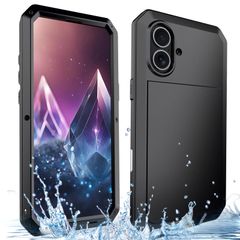 iPhone 16 Plus 防水防塵耐衝撃強化ガラス付アルミケース/ワイヤレス充電対応