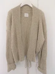◇ AMAIL アマイル ウエストリボン 長袖 ニット カーディガン サイズF ベージュ レディース  【中古】 【1205310003058】