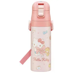 ハローキティ 水筒 470ml マグボトル 保冷 超軽量 直飲み ワンプッシュ ビッグリボン キャラクター スケーター