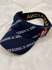 【マークアンドロナ】カラフル チェック アート ゴルフ サンバイザー 赤×青 マークアンドロナ】ゴルフ カラフル チェック アート サン