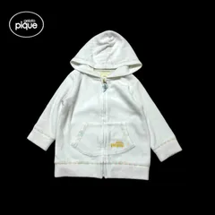 1236◯ ジェラートピケ　80-90 ホワイト　パーカー