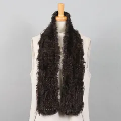 チキャンラム ファー マフラー ダークブラウン レディース ギフト プレゼント