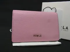 ■新品同様■ FURLA フルラ バビロン レザー カードケース 名刺入れ パスケース カード入れ レディース ピンク系 BJ9788