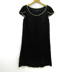 ユナイテッドアローズ ワンピース ドレス 半袖 シルク100% ブランド トップス 黒 レディース 38サイズ ブラック UNITED ARROWS 【中古】