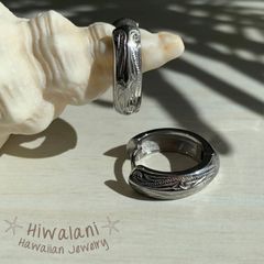 【 両耳 】【 ハワイアンジュエリー 】 ワイド フープ ワンタッチ ピアス ( シルバー ) 16mm サージカルステンレス SUS 316L  / ニッケルフリー 金属アレルギー対応 / つけっぱなし 錆びない / 送料無料 / ギフト ラッピング
