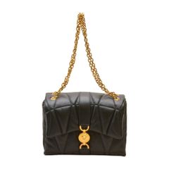 ヴェルサーチェ VERSACE Kleio キルティング ショルダーバッグ ヴェルサーチ ラムレザー ブラック ゴールド レディース F-YA1025