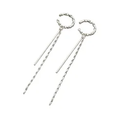 【シルバー × 2点セット】[Cream dot. クリームドット公式] イヤーカフ レディース イヤーカフ イヤカフ 両耳用 セット ツイスト ひねり ねじり メタルバー フープ チェーン 揺れる 微調整可能 大人