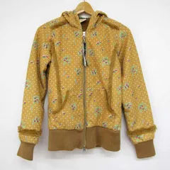 オーシャンパシフィック 長袖パーカー フルジップ 総柄 裏ボア トップス スポーツウェア レディース Mサイズ ブラウン oceanpacific 【中古】