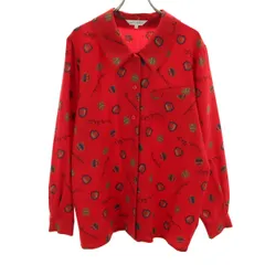 mila schon ミラショーン 90s ウール オールド 長袖 シャツ 40 レッド レディース 古着のサムネイル