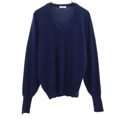 ニコルサンジル ウール 長袖 Vネック セーター ネイビー系 NicoleStGilles ニット メンズ 古着 【240115】