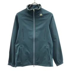 adidas アディダス ロゴプリント 長袖 ダブルジップ トレーニング ジャケット S ネイビー ジャージ クライマライト レディース 古着