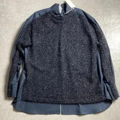 新品タグ付き日本製◆定価52,000円◆M.MUVEIL◆変形ドッキング起毛フロント ニットセーター ブラウス◆ミュベールのサムネイル
