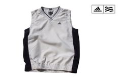 [9 월말 한정 세일] 아디다스 adidas 중고 골프 재단사 메이드 골프 안감 메쉬 V 넥 베스트 재단사 메이드 골프 안감 메쉬 V 넥 조끼 남성 골프웨어 M