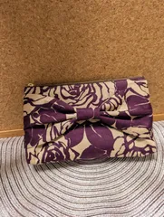 【ハンドメイド】大きなリボン ポーチ ローズ柄