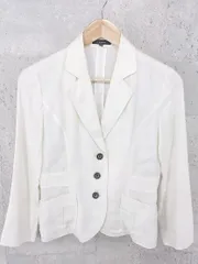◇ 7-IDconcept. セブンアイディコンセプト 3B 薄手 八分袖 テーラード ジャケット 38 ホワイト * 1002799862455 【中古】 【1002799862455】