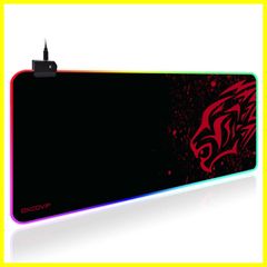 excovip RGB ゲーミングマウスパッド 大型 800*300*4mm マウスパッド 拡張 USB LED 発光 マウスパッド 7色の発光色 カラフル滑り止め ラップトップマットオフィスおよび家庭用デスクマット (RGBレッドレオパード)…