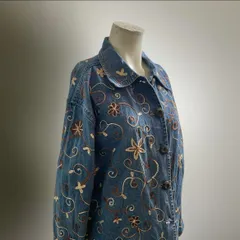 .USA 90s ヴィンテージ アメリカ デニムジャケット 刺繍 カバーオール