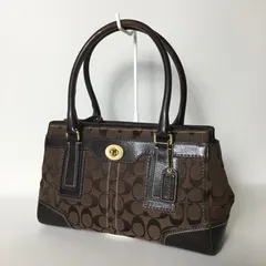 2509-109｜コーチ シグネチャー ハンドバッグ ブラウン ターンロック