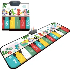 【数量限定】ゲームモード 音楽モード 音量調整可能 デモモード ピアノおもちゃ 8種類楽器 鍵盤マット 14鍵盤 滑り止め 防水素材 折り畳み 知育玩具 誕生日 音楽マット プレゼント ミュージックマット ギフト 子供 子供 女の子 男の子 Skirfy クリ